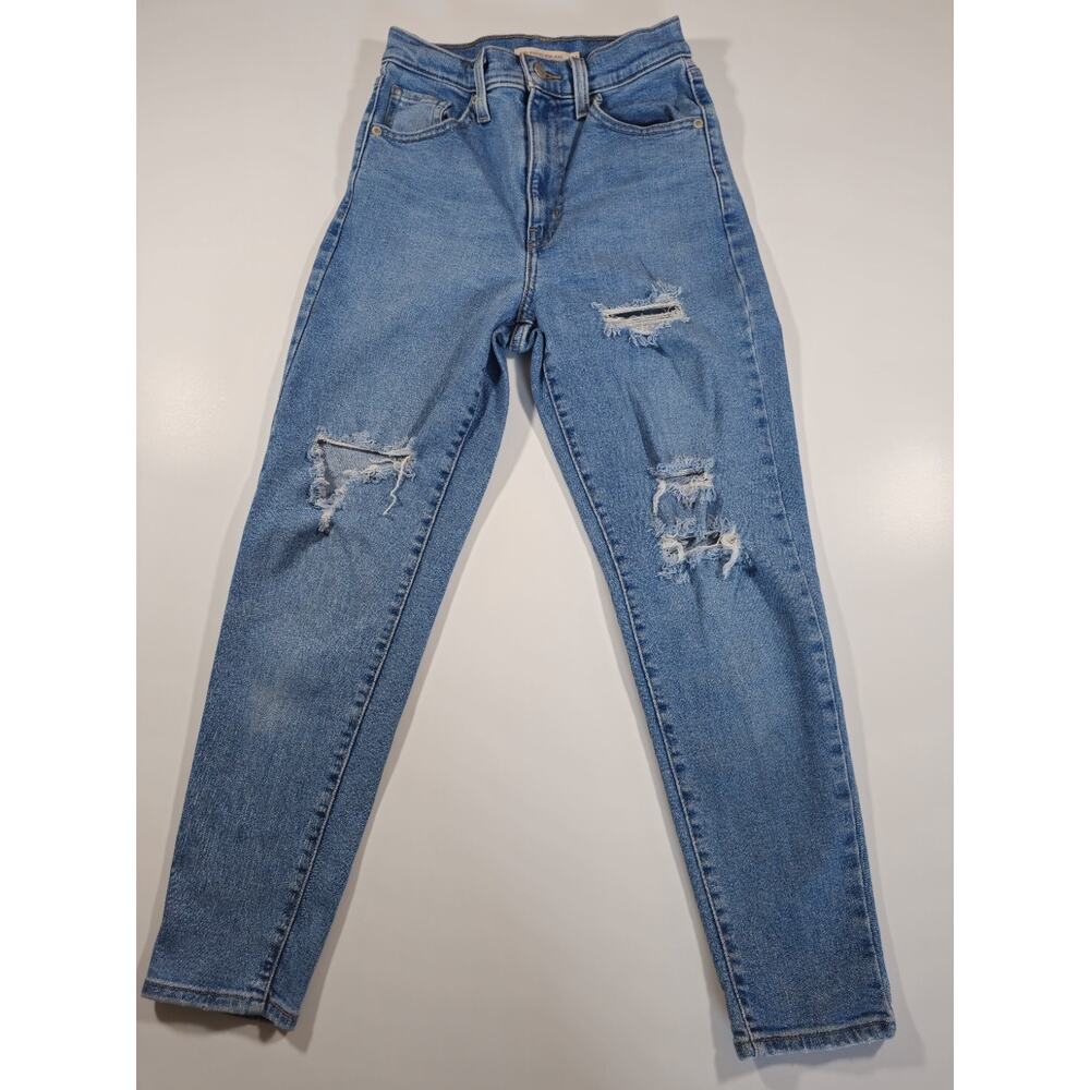 Levi's Women's Cotton Medium Wash Distressed High-Waisted Mom Jeans Size 24